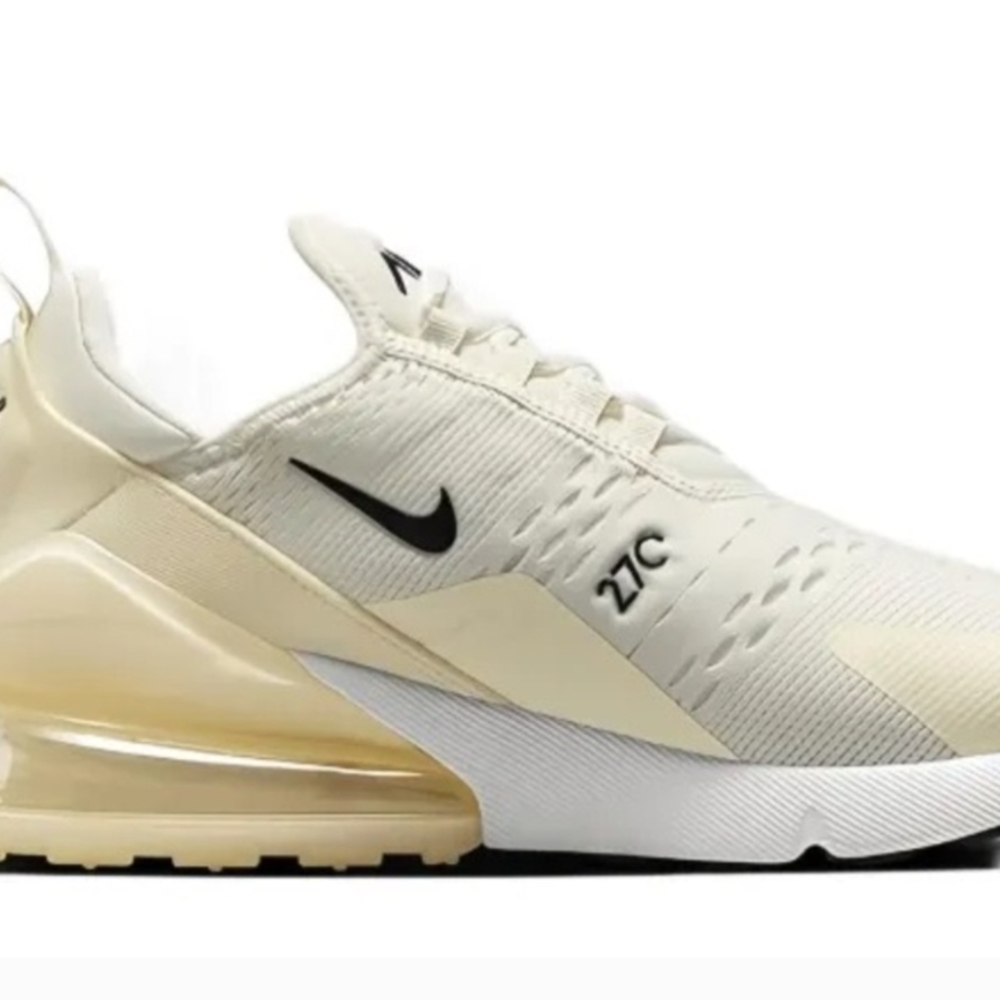 Nike Air Max 270 Sail Coconut Milk Black Sneakers Women’s Athletic Shoes NWT Box - Picture 2 of 11